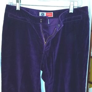 Purple stretch velvet bootcut jeans Arizona Jean company size 9 cotton spandex